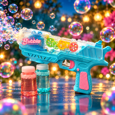 GEAR STYLE FLASHING BUBBLE GUN WITH SOUND