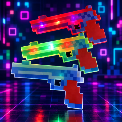 LED FLASHING PIXEL PISTOL