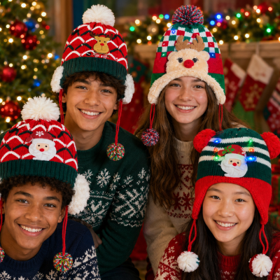 ASSORTED STYLE CHILDRENS CHRISTMAS LAPLANDER STYLE HAT